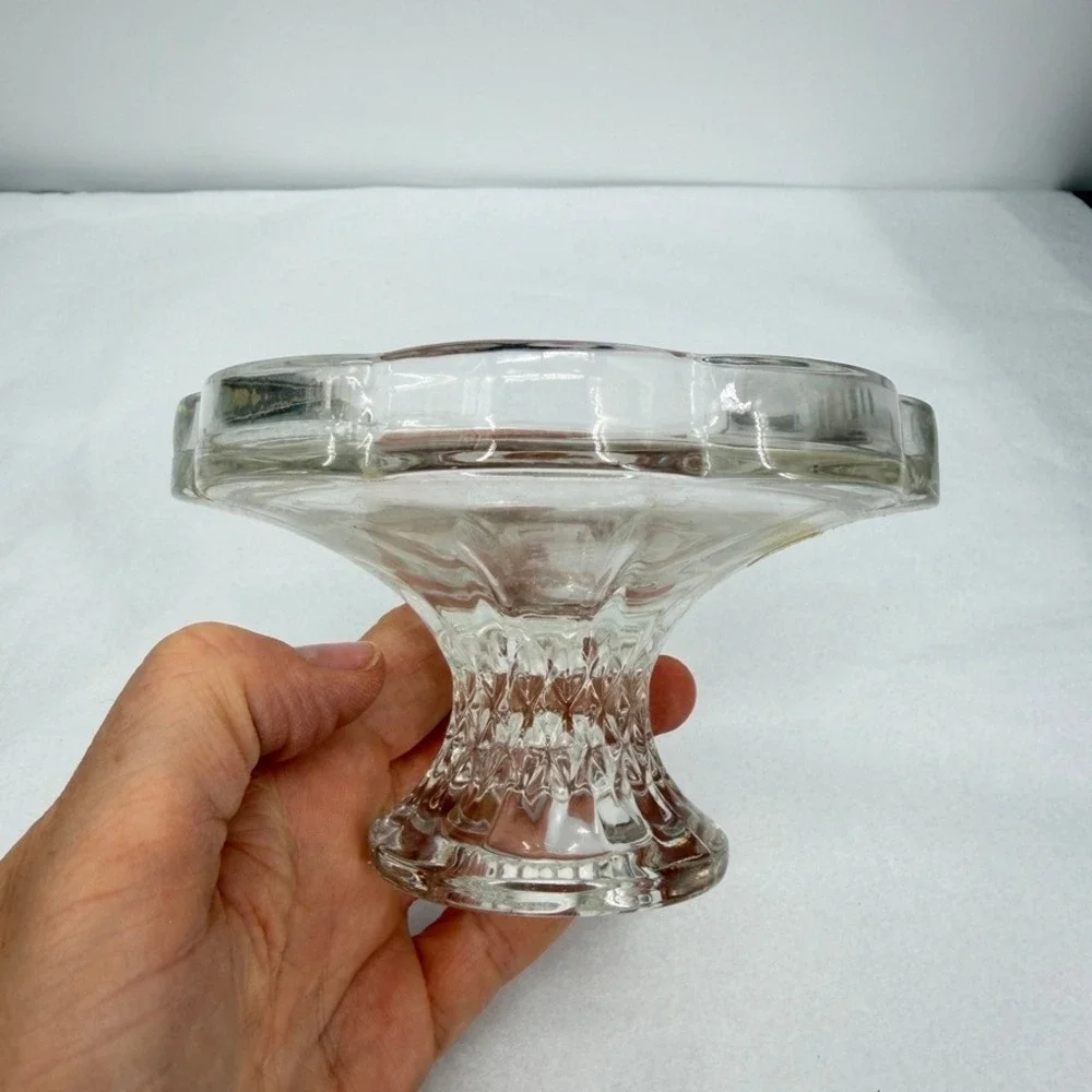 VTG 24% Lead Crystal Candle Holders Blarney Scalloped w/ Box Pair 3in Elegant